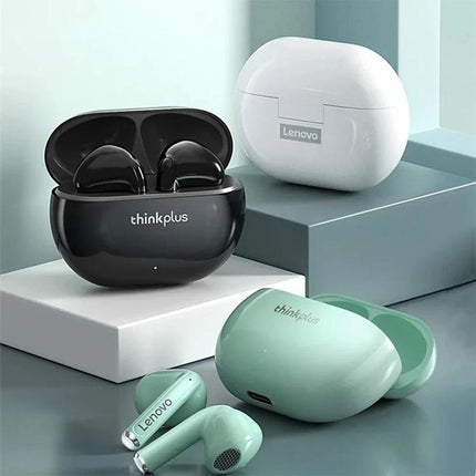 Lenovo True Wireless Earbuds For Commuting And Calls in mint black white charging cases for calls commuting gym