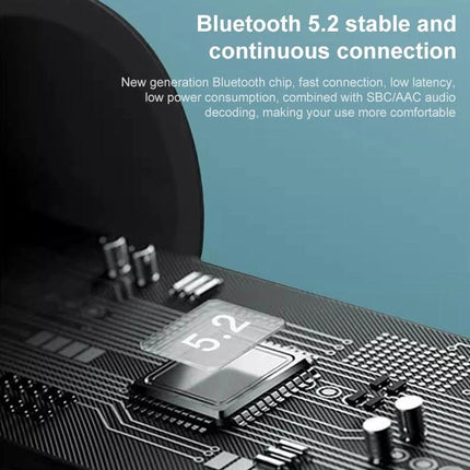 Lenovo True Wireless Earbuds For Commuting And Calls showing Bluetooth 5.2 chip for stable low-latency connection