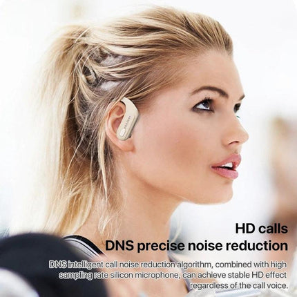 Lenovo Sports Earphones With Ear Hook Fit For Running shown on woman during workout with LED case features