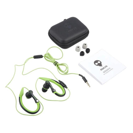 Mucro Wired In Ear Sport Earhook Headphones For Running And Gym Use with case extra tips and mic