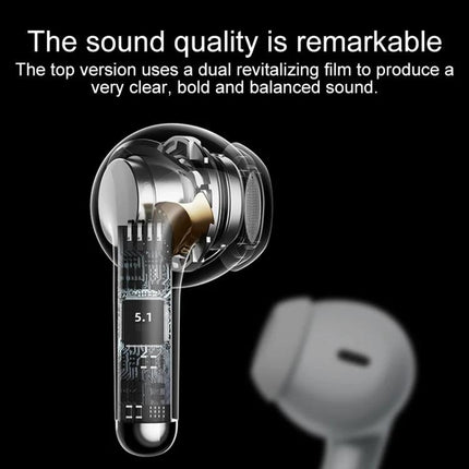 Lenovo Wireless Earphones For Daily Commute Use Comfort Fit showing semi-in-ear 13mm driver and Bluetooth 5.1 internals