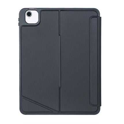 Rotating Backlit Bluetooth Keyboard Case for iPad Air 11-inch 2024 and Pro 11 in sleek black protective folio with camera cutout and magnetic pen holder