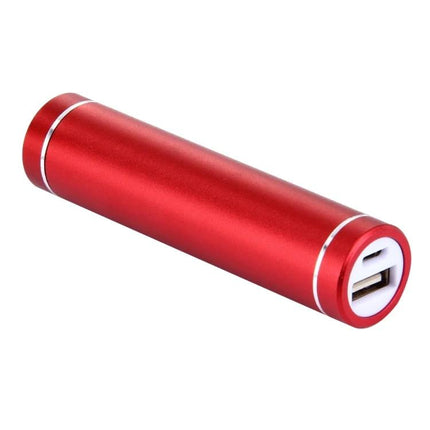 Daily Essential Charger for Phones and Tablets on the Move - compact red portable 18650 battery-powered USB charger for commute and travel