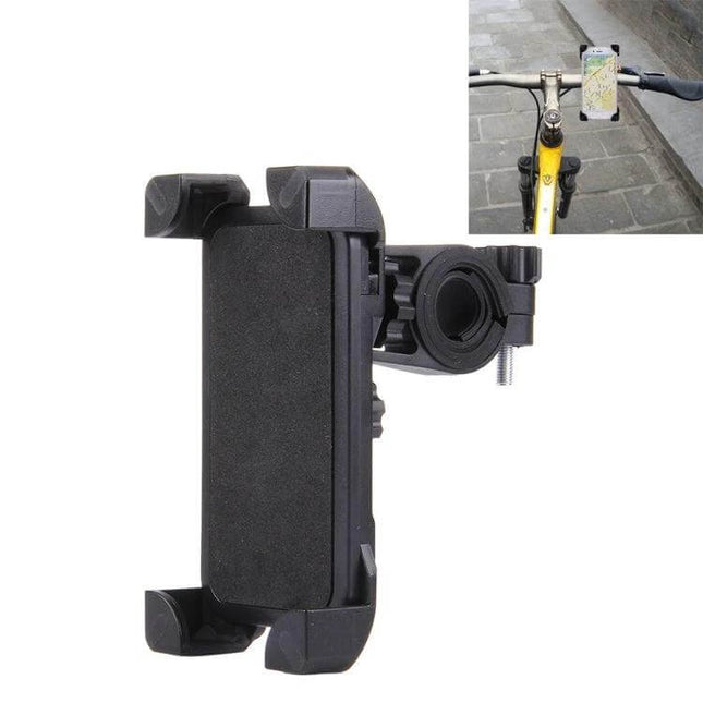 360 Degree Rotating Bicycle Phone Holder On Bike Handlebar securely mounted on handlebar with phone, 360° rotation for navigation and hands-free riding