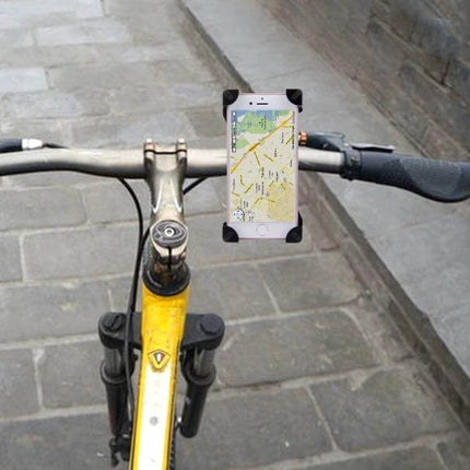 360 Degree Rotating Bicycle Phone Holder On Bike Handlebar mounted on handlebars showing phone navigation, secure clamp and 360-degree rotation