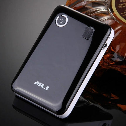 Compact Battery Case for Home and On-the-Go Needs — glossy black portable battery organizer for AA/AAA storage and travel