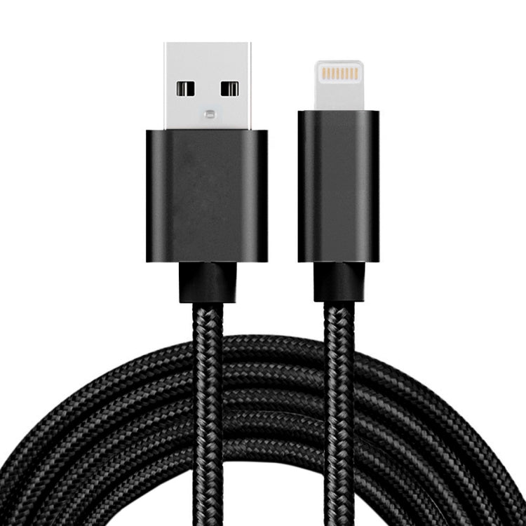 3A Woven Style Metal Head 8 Pin to USB Charge Data Cable, Cable Length: 2m, 2m 8 Pin 