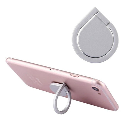 Stylish Drops of Water Ring Stand for Hands-Free Smartphone Use - silver teardrop ring holder propping phone