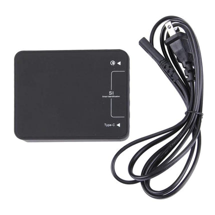 Multi-Port USB Charger for Everyday Home Device Use — compact 6-port black desktop charger with power cable to reduce cable clutter
