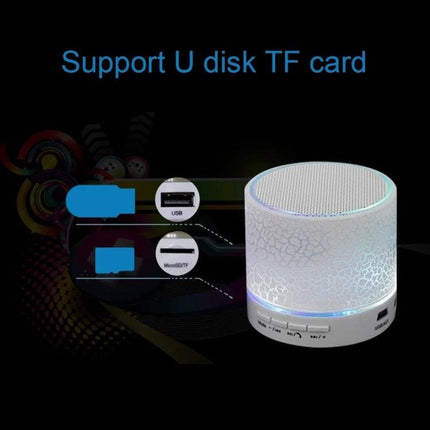 Compact Bedside Speaker With Ambient Night Light For Hands Free Calls on bedside table with TF card USB support, color LED glow