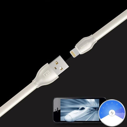 REMAX Cable for Travel and Daily Device Charging Needs – compact white USB to Lightning cable for charging and syncing on the go