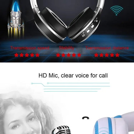 Zealot B19 Folding Headband Bluetooth Stereo Music Headset with Display for iPhone, Galaxy, Huawei, Xiaomi, LG, HTC and Other Smart Phones