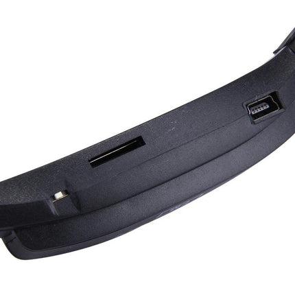 Sports Headphones With Micro SD Playback For Running And Cycling showing microSD slot and secure-fit band for active use