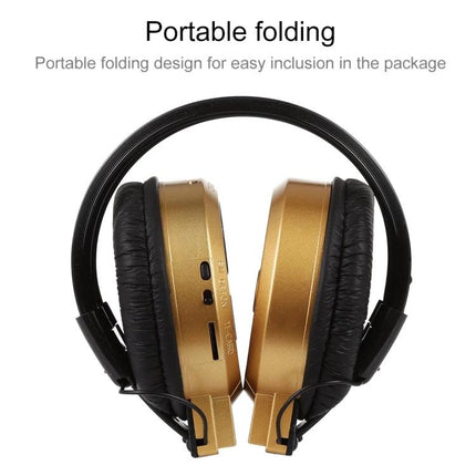 Wireless Headphones With Wired Backup For Commuting And Gym Use, foldable gold Bluetooth headphones with aux and microSD