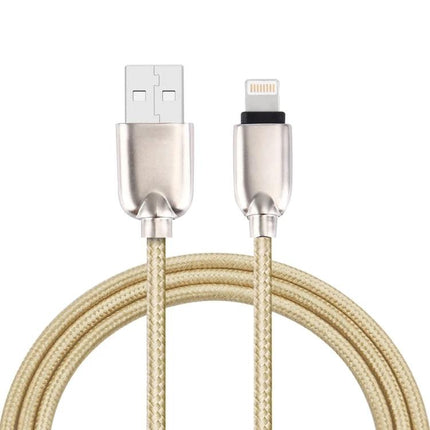 A Practical Cable for Daily iPhone and iPad Charging — woven gold 8‑pin USB to Lightning cable, compact and lightweight for commuting and travel