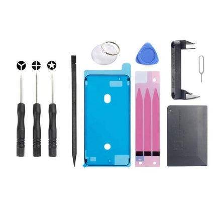 JIAFA 11 In 1 Battery Repair Tool Set For iPhone 6s Plus showing screwdrivers prying tools adhesive strips and suction cup kit