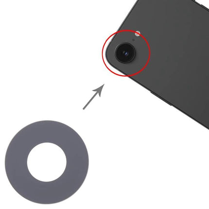 Replacement Back Camera Lens for Daily iPhone Essentials - black replacement ring shown with iPhone 16e camera installation guide