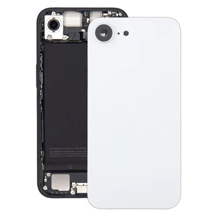 Replacement Back Cover for Everyday iPhone Protection and Repair — white iPhone 16e back cover and internal frame ready for repair