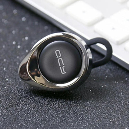 QCY Single Wire Bluetooth Earphone For Commuting And Calls sleek black earbud with mic for hands-free calls and commuting (100 chars)
