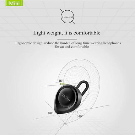 QCY Single Wire Bluetooth Earphone For Commuting And Calls lightweight ergonomic single-ear Bluetooth earbud with ear hook
