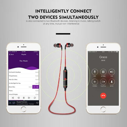 Awei Sport Bluetooth Earphones With Inline Controls red wireless sport earphones with inline mic and multi-point pairing