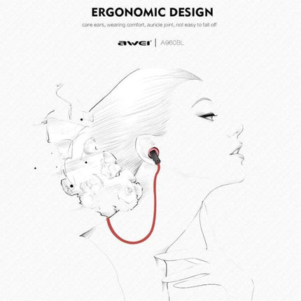 Awei Sport Bluetooth Earphones With Inline Controls ergonomic red wireless sport earphones with inline mic for running
