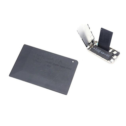 JIAFA 11-in-1 Battery Repair Tool Set for iPhone 6s showing pry mat and opened iPhone with battery removed