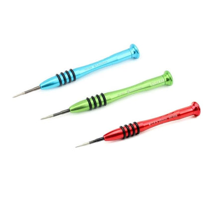 JIAFA 7-in-1 Tool Set for iPhone 6s Battery Repairs - three precision screwdrivers in blue green red for battery replacement