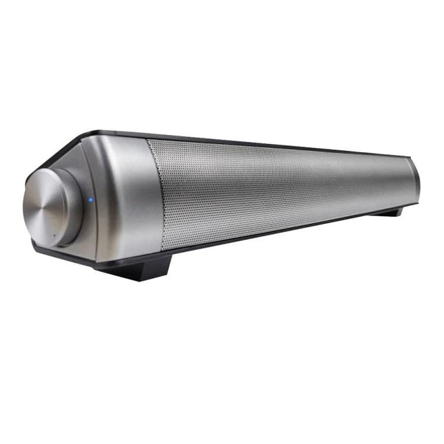 Bluetooth Soundbar For TV And Wireless Music Streaming Compact sleek rechargeable soundbar boosts dialogue bass with USB AUX