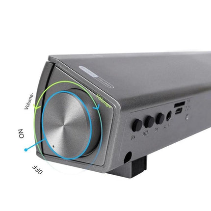 Bluetooth Soundbar For TV And Wireless Music Streaming Compact with volume knob, USB AUX ports and rechargeable battery