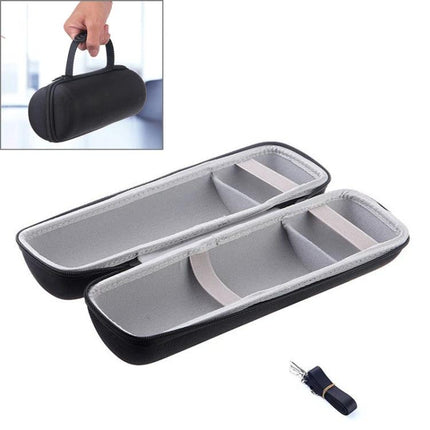 Lightweight PU Leather Speaker Carry Bag For Daily Outings black padded JBL Charge 3 case with handle, cutouts and straps