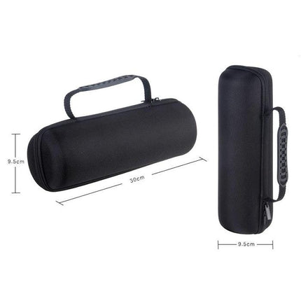 Lightweight PU Leather Speaker Carry Bag For Daily Outings - black PU leather protective case with handle
