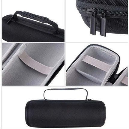 Lightweight PU Leather Speaker Carry Bag For Daily Outings - black protective JBL Charge 3 case with handle and zipper