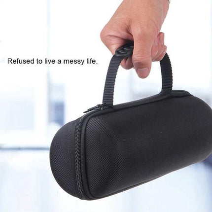 Lightweight PU Leather Speaker Carry Bag For Daily Outings - black PU leather protective carry case with handle