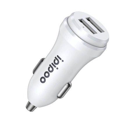 Dual USB Car Charger for Android with Cable Black Compact - white ipipoo XP-1 dual-port 24W car charger for smartphones and tablets