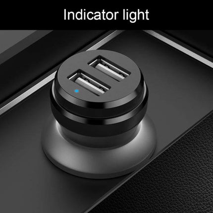 Dual USB Car Charger for Android with Cable Black Compact - compact black 24W dual USB car charger with indicator light and reinforced contacts