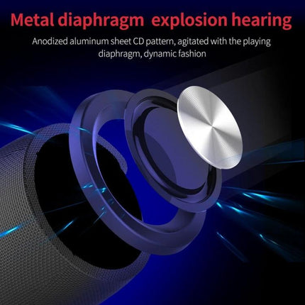 ZEALOT Portable Bluetooth Speaker For Home And Travel Background Music showing metal diaphragm and exploded speaker components