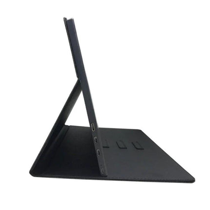 Portable 15.6-Inch Monitor for Computers and Gaming Consoles slim travel display with built-in stand, USB-C ports and protective folio case