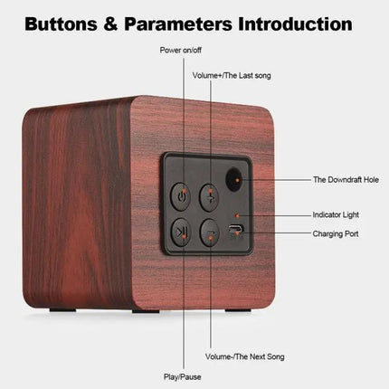 Wooden Bluetooth Speaker Compact Home Companion