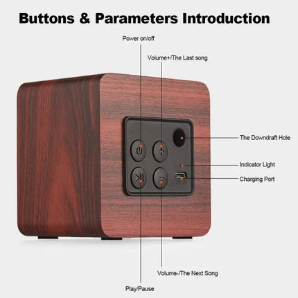 Wooden Bluetooth Speaker Compact Home Companion