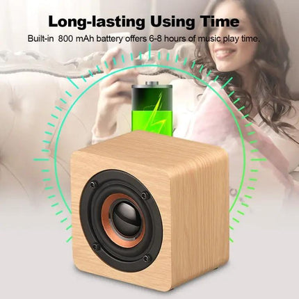Wooden Bluetooth Speaker Compact Home Companion