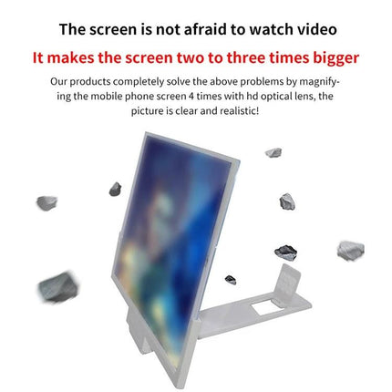 14 Inch Mobile Phone Screen Amplifier with Stand for Viewing displaying magnified video on adjustable stand