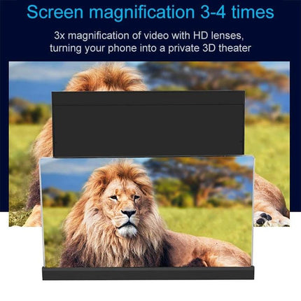 12 Inch Book-Shaped Mobile Phone Screen Amplifier for Video Viewing - portable 3x-4x magnifier showing lion image for movies and reading