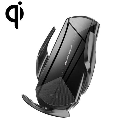 Q2 Magnetic Car Holder for Wireless Phone Charging black wireless charging car mount with arms and Qi logo