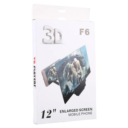 12-Inch Universal Foldable Screen Magnifier for Phone Viewing - white retail packaging showing 12" enlarged screen mobile phone display