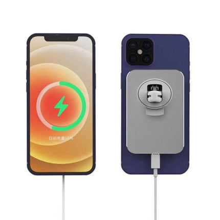 X16 Magnetic Car Vent Mount for Wireless Phone Charging shown attached to phone back and charging on vehicle vent