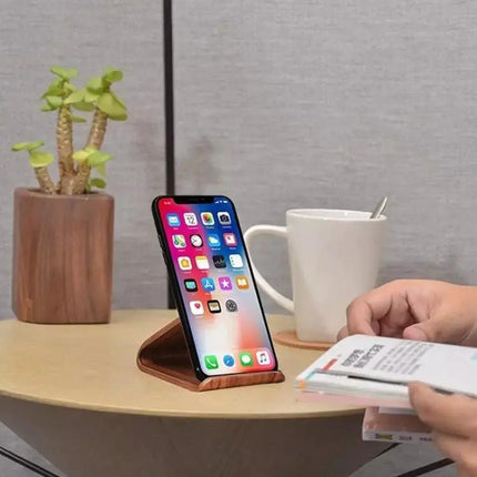 Lindens Wooden Desktop Phone Holder for Tablets and Phones