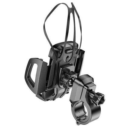 WK Bicycle and Motorcycle Adjustable Phone Holder mounted bike/motorcycle handlebar phone mount with 360-degree rotation and secure silicone straps