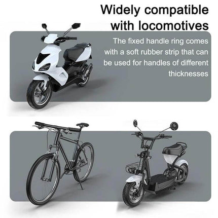 WK Bicycle and Motorcycle Adjustable Phone Holder mounted on scooter and bicycles showing 360-degree rotation and secure handlebar clamp