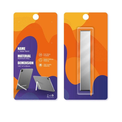 R-JUST Portable Magnetic Folding Tablet Holder for Everyday Use on retail packaging showing aluminum folding stand and product blister
